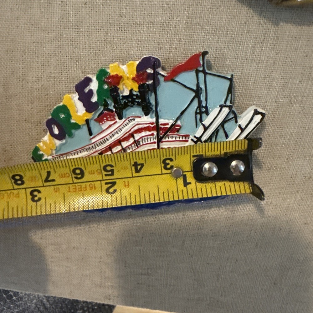 Vintage New Orleans Steamboat 3D Relief Refrigerator Magnet Souvenir - Picture 2 of 3